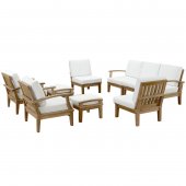 Marina Outdoor Patio 9Pc Set in Natural Solid Wood by Modway