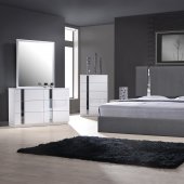 Matissee Bedroom Charcoal J&M w/Optional Palermo White Casegoods