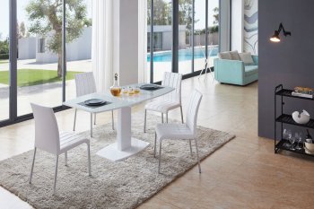 2396 Dining Room 5Pc Set in White by ESF w/3450 Chairs [EFDS-2396-3450]