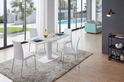 2396 Dining Room 5Pc Set in White by ESF w/3450 Chairs