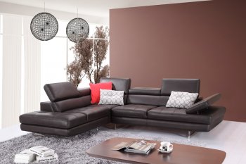 A761 Sectional Sofa in Coffee Leather by J&M [JMSS-A761 Coffee]