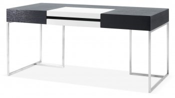 S101 Modern Office Desk by J&M in Dark Oak w/White High Gloss [JMOD-S101]