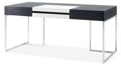 S101 Modern Office Desk by J&M in Dark Oak w/White High Gloss