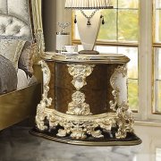 Desiderius Nightstand BD20003 Antique Gold & Dark Brown by Acme
