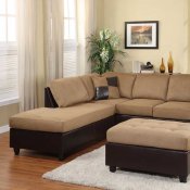 Comfort Living Sectional Sofa 9909BR Light Brown by Homelegance