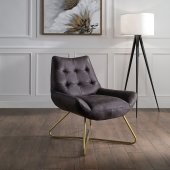 Dhalsim Accent Chair 59666 in Antique Ebony Leather by Acme