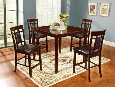 D115-5 Counter Height Dining Set 5Pc in Dark Cherry