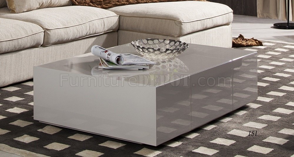 Light Grey High Gloss By J M Furniture, Grey Gloss Coffee Tables