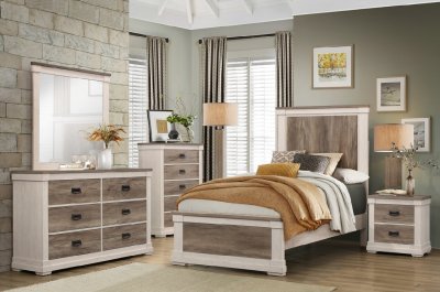 Arcadia 4Pc Youth Bedroom Set 1677T - White & Gray - Homelegance