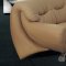 Beige Leather Modern Elegant Sofa with Curved Armrests