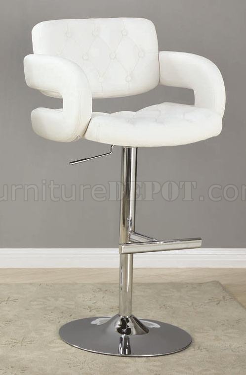 102557 Adjustable Bar Stool Set of 2 in White by Coaster - Click Image to Close