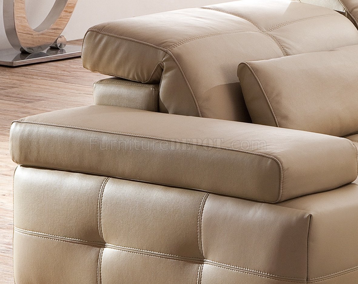 Sectional Sofa In Light Brown Leather