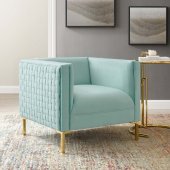 Resonate Accent Chair in Mint Velvet by Modway