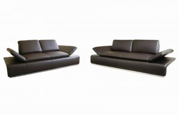Modern Leather Sleeper Sofa & Loveseat Set w/Adjustable Arms [AWSB-Loft]