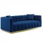 Vivacious Sofa in Navy Velvet Fabric by Modway