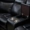 UM02 Power Motion Sectional Sofa in Black Leather Gel by Global