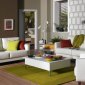White Fabric Modern Sofa & Loveseat Set w/Optional Items