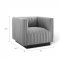 Conjure Accent Chair in Light Gray Velvet by Modway