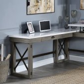 Talmar Writing Desk OF00056 Marble Top & Weathered Gray by Acme
