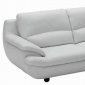 Light Grey Full Leather Contemporary Elegant Sectional Sofa