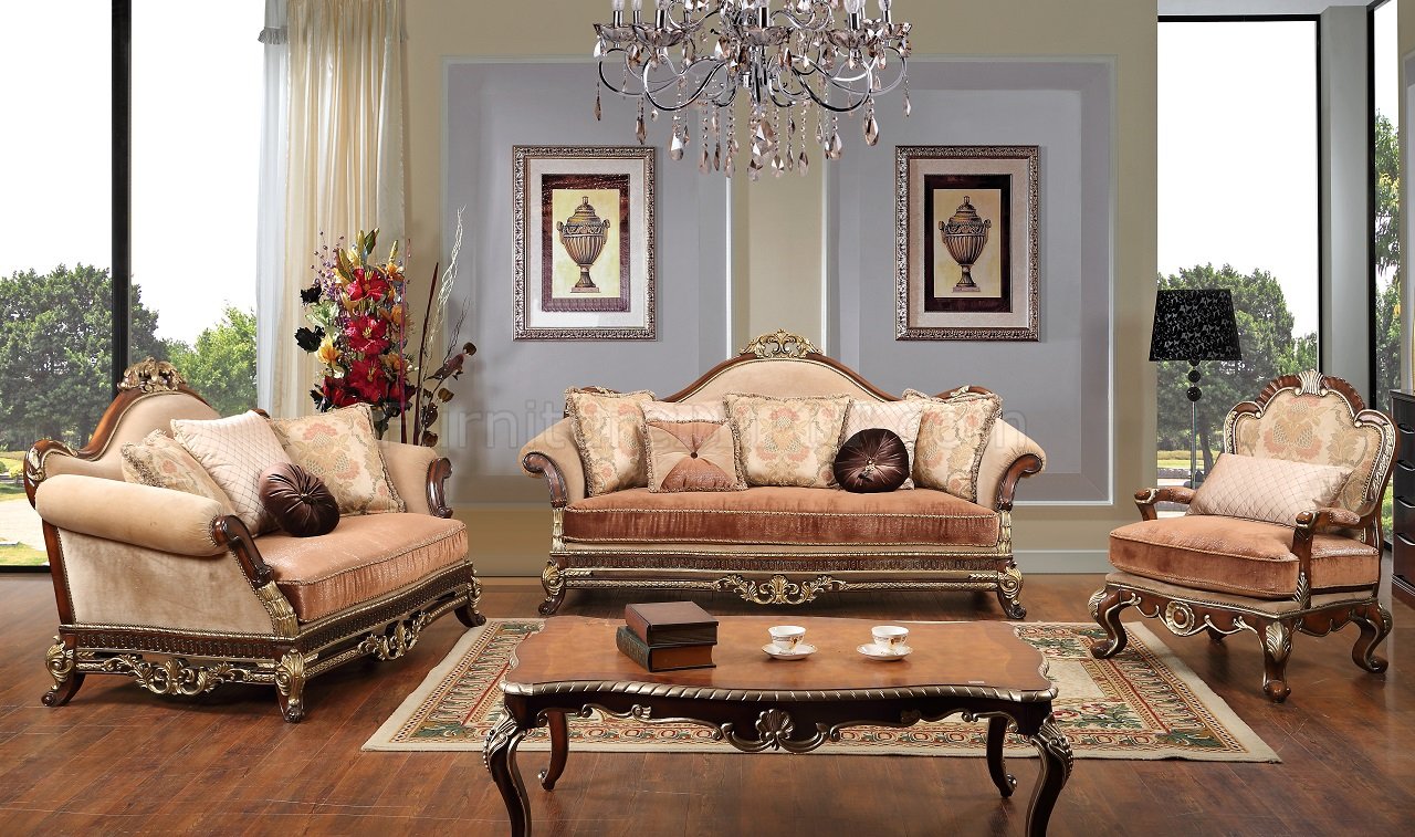 Amber Fabric Sofa in Traditional Style w/Options