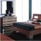 Cappuccino Finish Modern Bedroom w/Block Shape Legs Bed