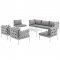 Harmony EEI-2619 8Pc Outdoor Aluminum Sectional Sofa Set