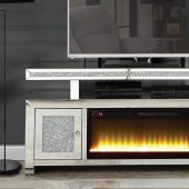 Noralie TV Stand w/Fireplace LV00523 in Mirrored by Acme
