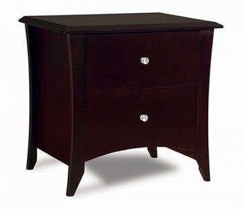 Cappuccino Finish Modern Two-Drawer Nightstand [LSNS-234]