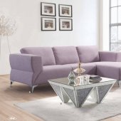 Josiah Sectional Sofa 55090 in Pale Berries Fabric by Acme