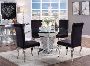 Noralie Dining Table 71285 in Mirror by Acme w/Options [AMDS-71285-62072-Noralie]