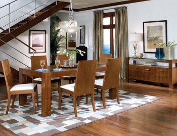 Contemporary Walnut Finish Dining Room W/Wooden Chairs [CRDS-43-101201]