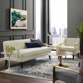 Concur Sofa in Ivory Velvet Fabric by Modway w/Options