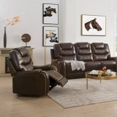 Braylon Motion Sofa 55415 in Brown PU by Acme w/Options