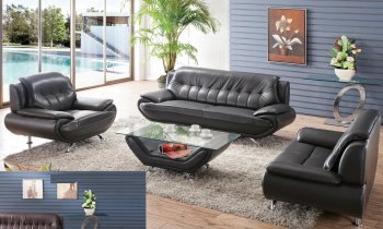 SP819B Sofa in Black Bonded Leather by Pantek w/Options [PKS-SP819B Black]