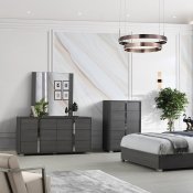 Giulia Bedroom in Matte Gray Oak by J&M w/Optional Casegoods