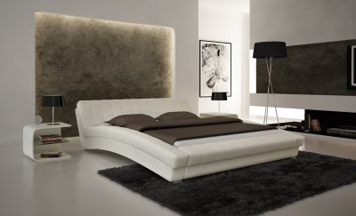 6160 Bed in White Leatherette by ESF w/Options