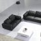 Black Leather 3PC Living Room Set w/Steel Legs