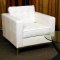 White Full Leather Button Tufted Sofa, Loveseat & Chair Set