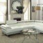 F6967 Sectional Sofa in White & Light Grey Faux Leather by Boss