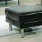 Black Bycast Leather Contemporary Living Room Set