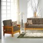 Fume Microfiber Living Room w/Wooden Frame Storage Sleeper Sofa
