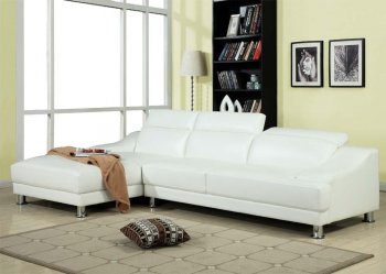 50225 Ohn Sectional Sofa in White Bonded Leather by Acme [AMSS-50225 Ohn]