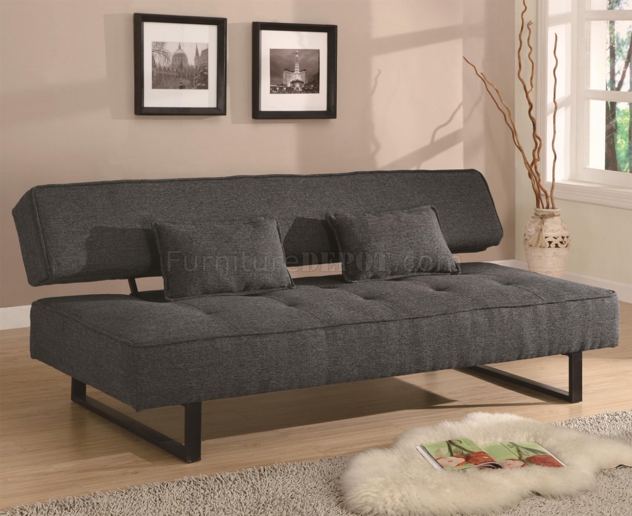 modern convertible sofa bed with storage