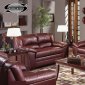 4955 Wine Bonded Leather Sofa & Loveseat Set by Just In Time