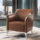 Teague Set of 2 Accent Chairs 59521 in Brown PU by Acme