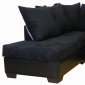 Black Fabric & Bicast Modern Sectional Sofa