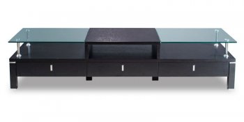 Wenge Color Contemporary TV Stand With Glass Top [AHUTV-TVR6323A]