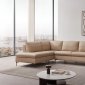Decker Sectional Sofa in Taupe Leather by Beverly Hills