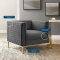 Resonate Accent Chair in Charcoal Velvet by Modway